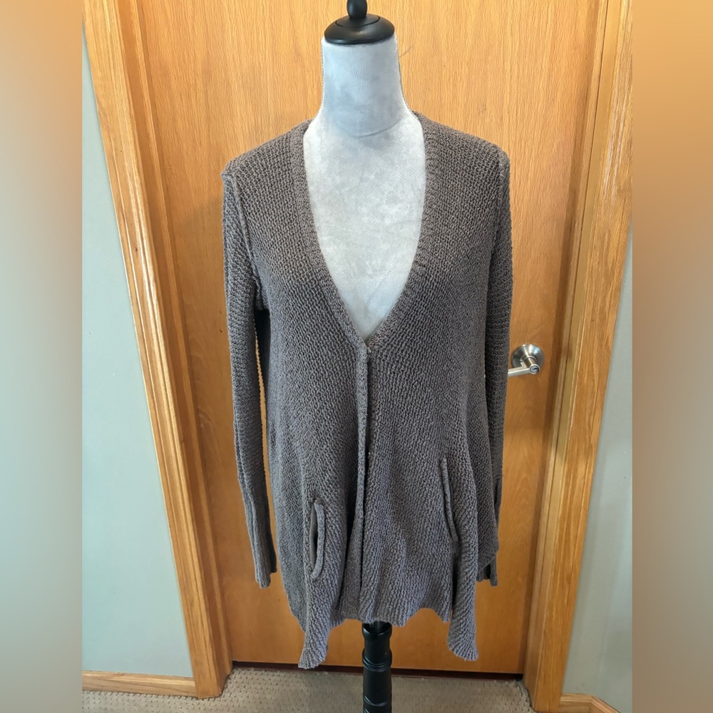 Free People Women’s Gray Shark Bite Cardigan Size XS